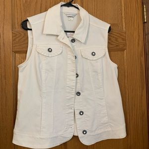 White Jean Vest